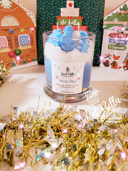 HOLIDAY EDITION* Snow Day Scented Candle 12 oz. – Jewel Bella Sweet Shoppe