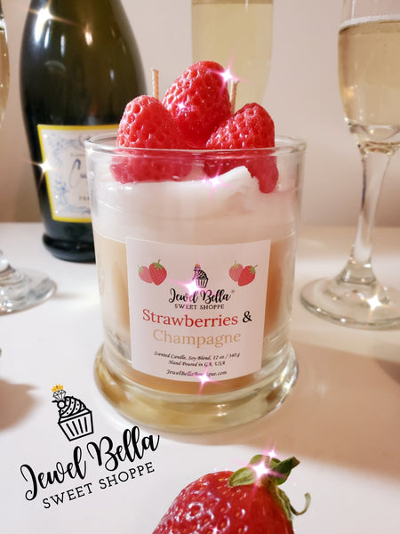 Strawberries and Champagne Scented Candle 12 oz.