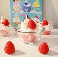 Pink Strawberry Cupcake Candle 4 oz.